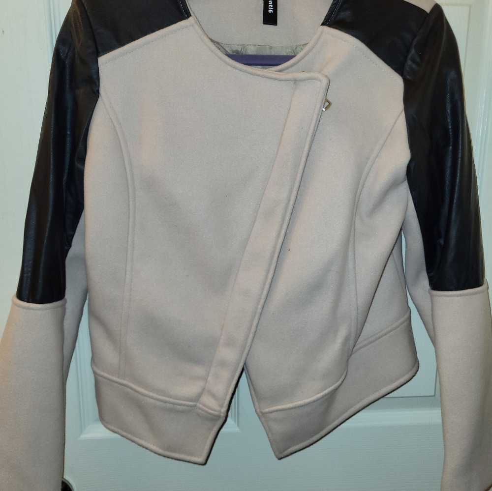 NWOT moto jacket with vegan leather accents